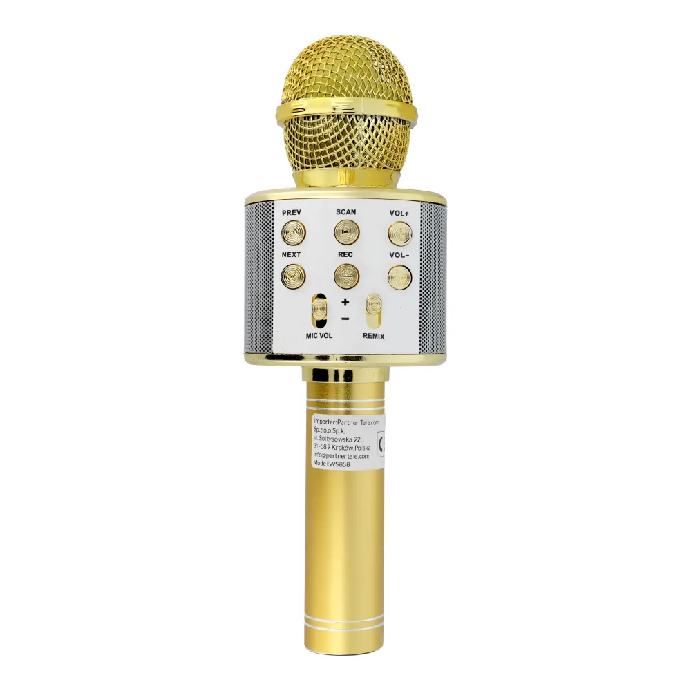 Multimedia karaoke microphone CR58 gold