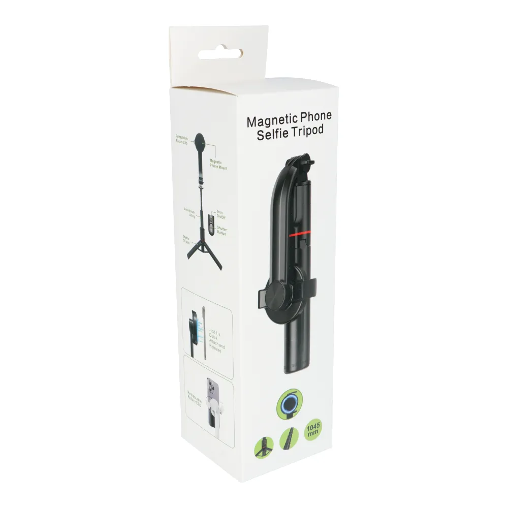 Combo selfie stick with tripod and remote control bluetooth compatybile with MagSafe SSTR-C09 black