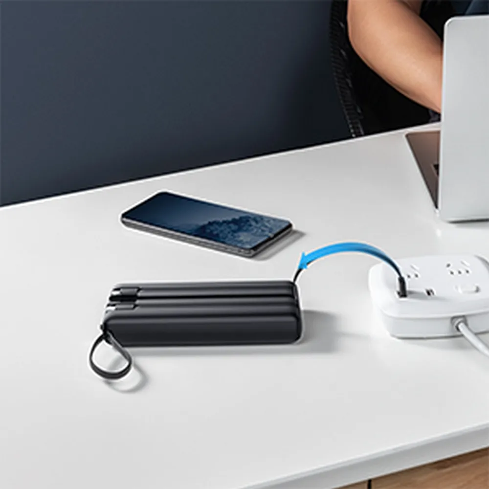 VEGER 20 000 mAh-s powerbank beépített Micro USB / Type C / Lightning C20 kábelekkel (W2047), fekete - Image 17