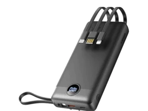 VEGER powerbank 20 000 mAh with built-in cables Micro USB / Type C / Lightning C20 (W2047) black