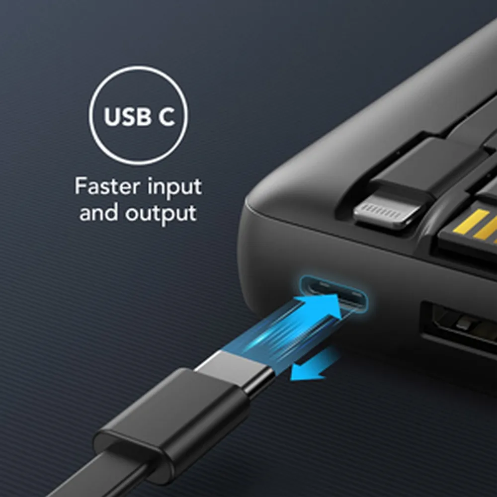 VEGER 20 000 mAh-s powerbank beépített Micro USB / Type C / Lightning C20 kábelekkel (W2047), fekete - Image 10
