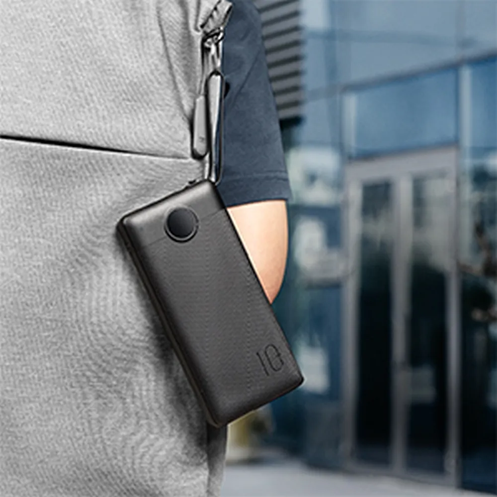 VEGER 20 000 mAh-s powerbank beépített Micro USB / Type C / Lightning C20 kábelekkel (W2047), fekete - Image 19