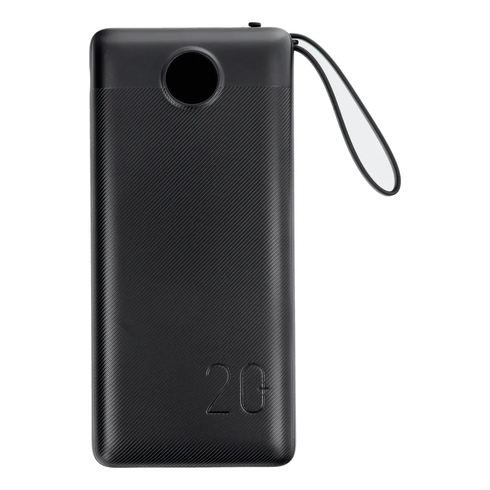 VEGER 20 000 mAh-s powerbank beépített Micro USB / Type C / Lightning C20 kábelekkel (W2047), fekete - Image 8
