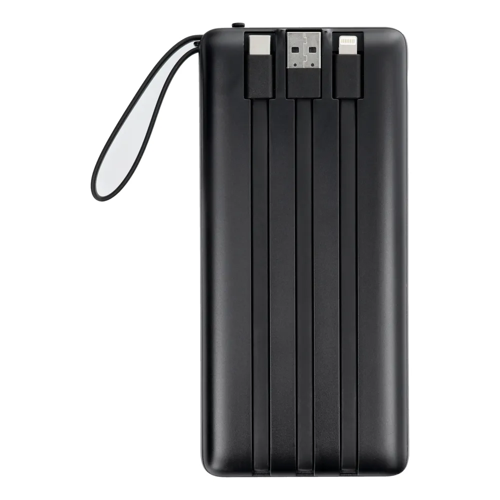 VEGER 20 000 mAh-s powerbank beépített Micro USB / Type C / Lightning C20 kábelekkel (W2047), fekete - Image 9