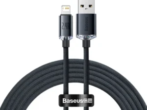 BASEUS cable USB A to Lightning 2,4A Crystal Shine CAJY000101 2 m black