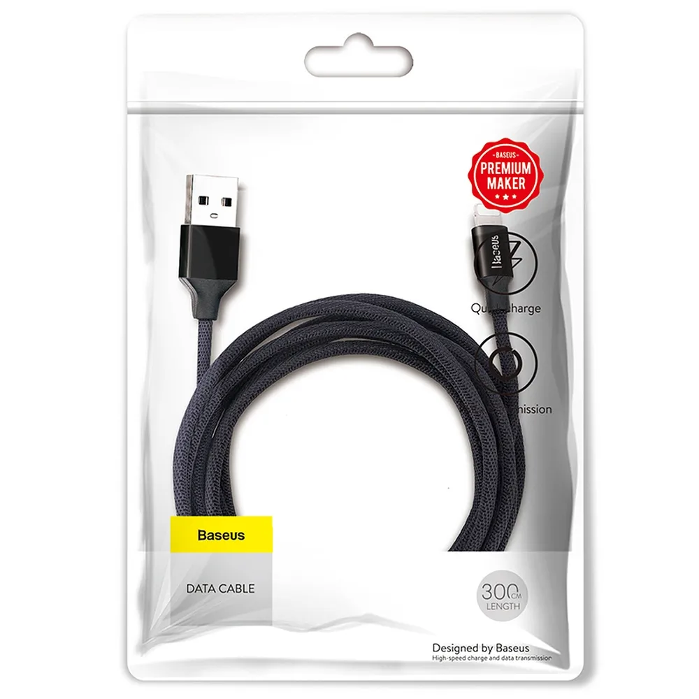 BASEUS cable USB A to Lightning 1,5A Yiven CALYW-C01 3 m black - Image 10