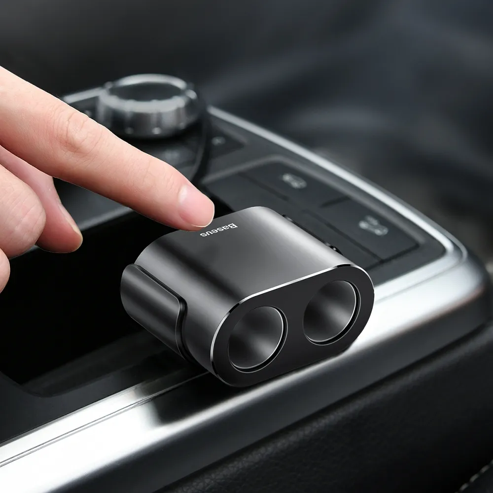 BASEUS car charger 2 x USB A + 2 x cigarette lighter 80W 3,1A CRDYQ-01 black - Image 6