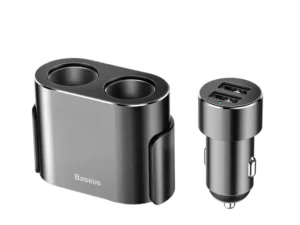 BASEUS car charger 2 x USB A + 2 x cigarette lighter 80W 3,1A CRDYQ-01 black