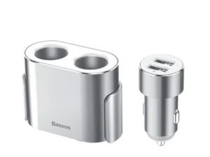 BASEUS car charger 2 x USB A + 2 x cigarette lighter x2 80W 3,1A CRDYQ-0S silver