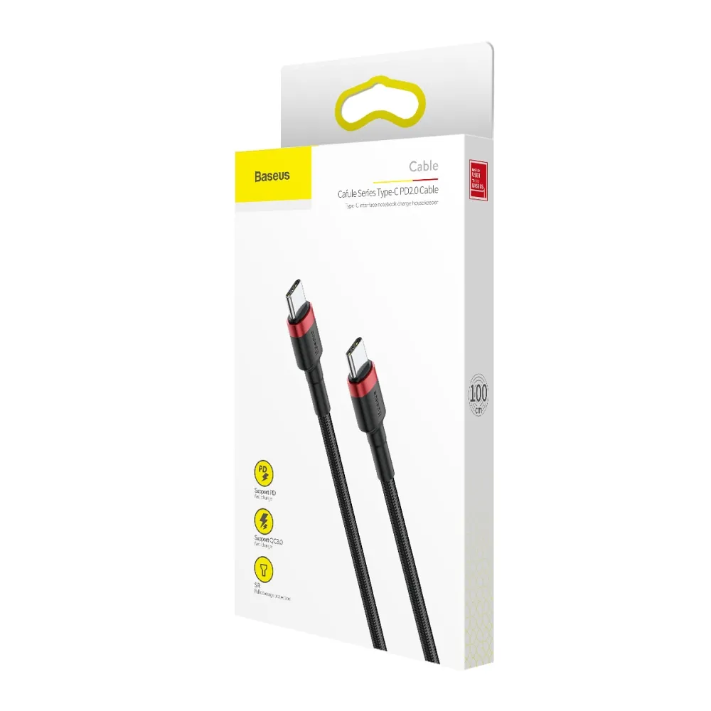 BASEUS cable Type C to Type C Cafule 3A 1M red+black CATKLF-G91 - Image 10