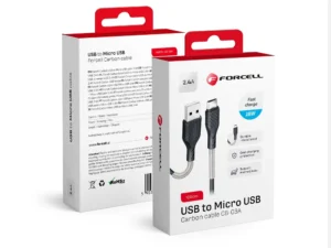 FORCELL F-ENERGY Carbon CB-03A cable USB A to Micro USB 2,4A 18W 1 m black