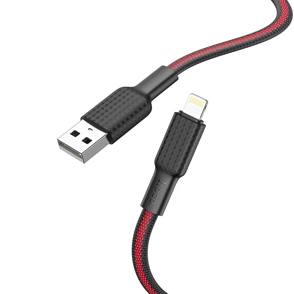 HOCO cable USB A to Lightning 2,4A X69 1 m black red