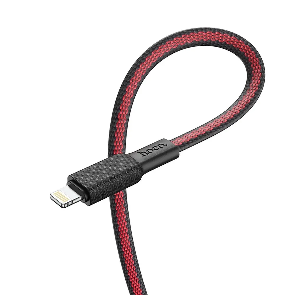HOCO cable USB A to Lightning 2,4A X69 1 m black red - Image 3
