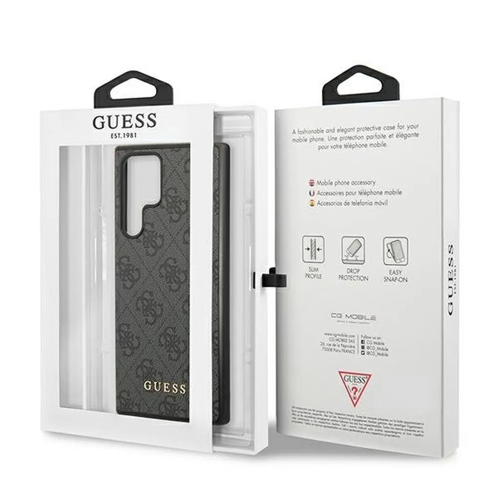 GUESS case for SAMSUNG S22 Ultra GUHCS22LG4GFGR (4G Metal Gold Logo) grey - Image 8