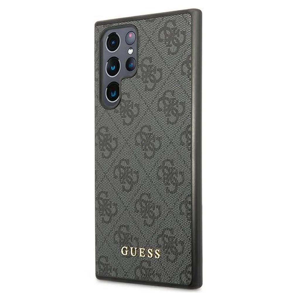 GUESS case for SAMSUNG S22 Ultra GUHCS22LG4GFGR (4G Metal Gold Logo) grey - Image 2