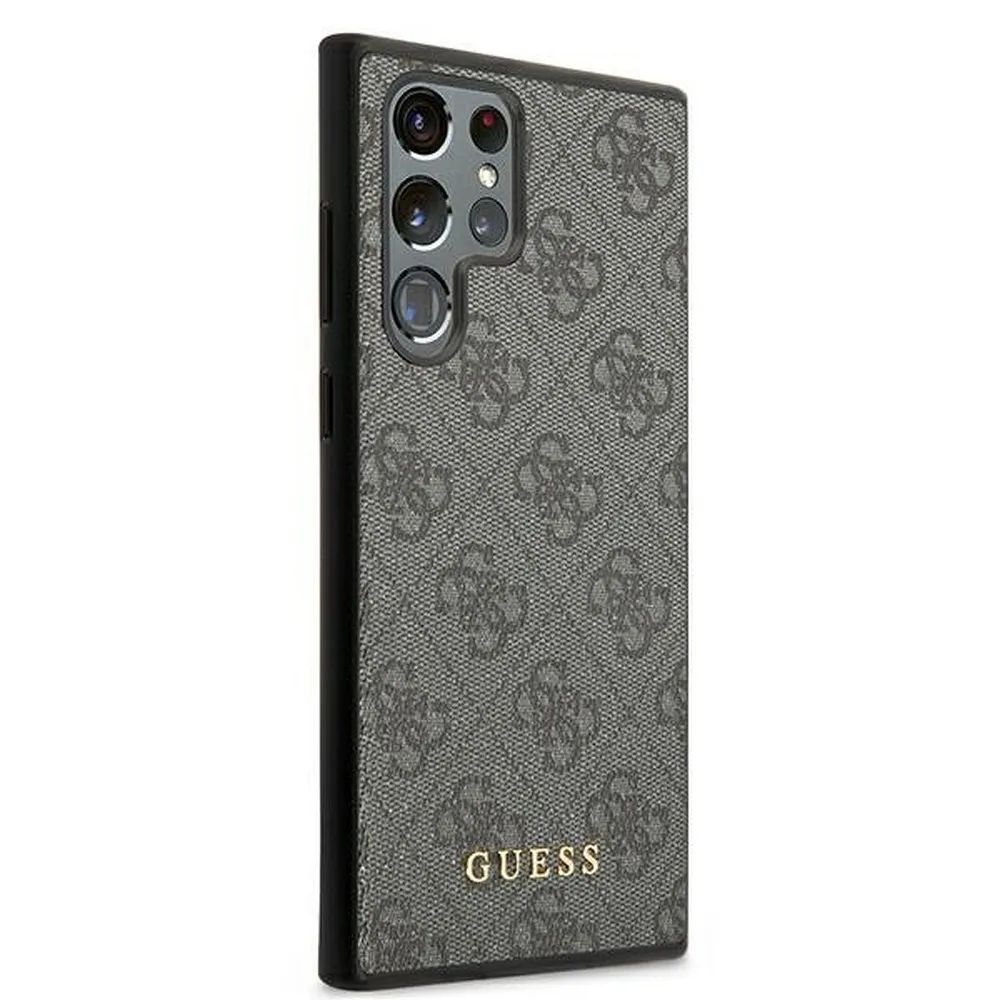 GUESS case for SAMSUNG S22 Ultra GUHCS22LG4GFGR (4G Metal Gold Logo) grey - Image 4
