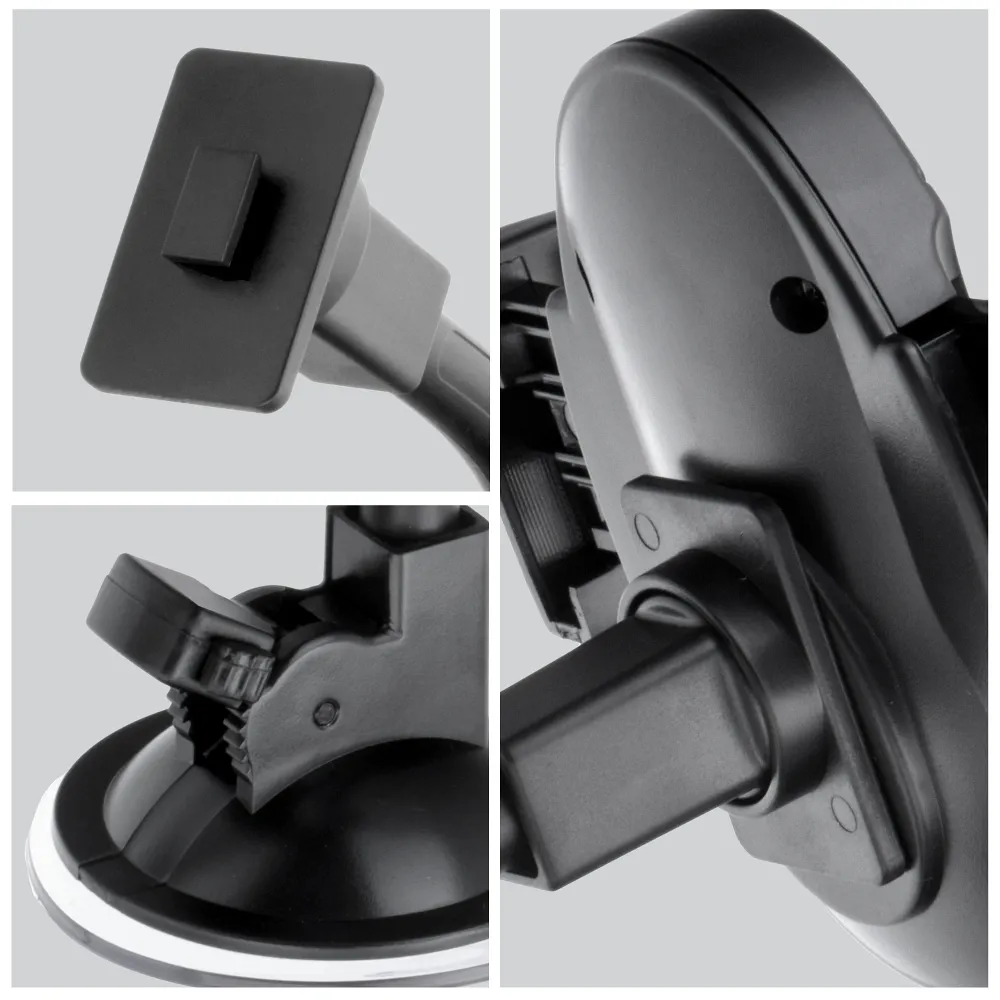 Forcell F-Grip Oval 27 cm-es autótelefon-tartó szélvédőre / műszerfalra / szellőzőnyílásra, fekete