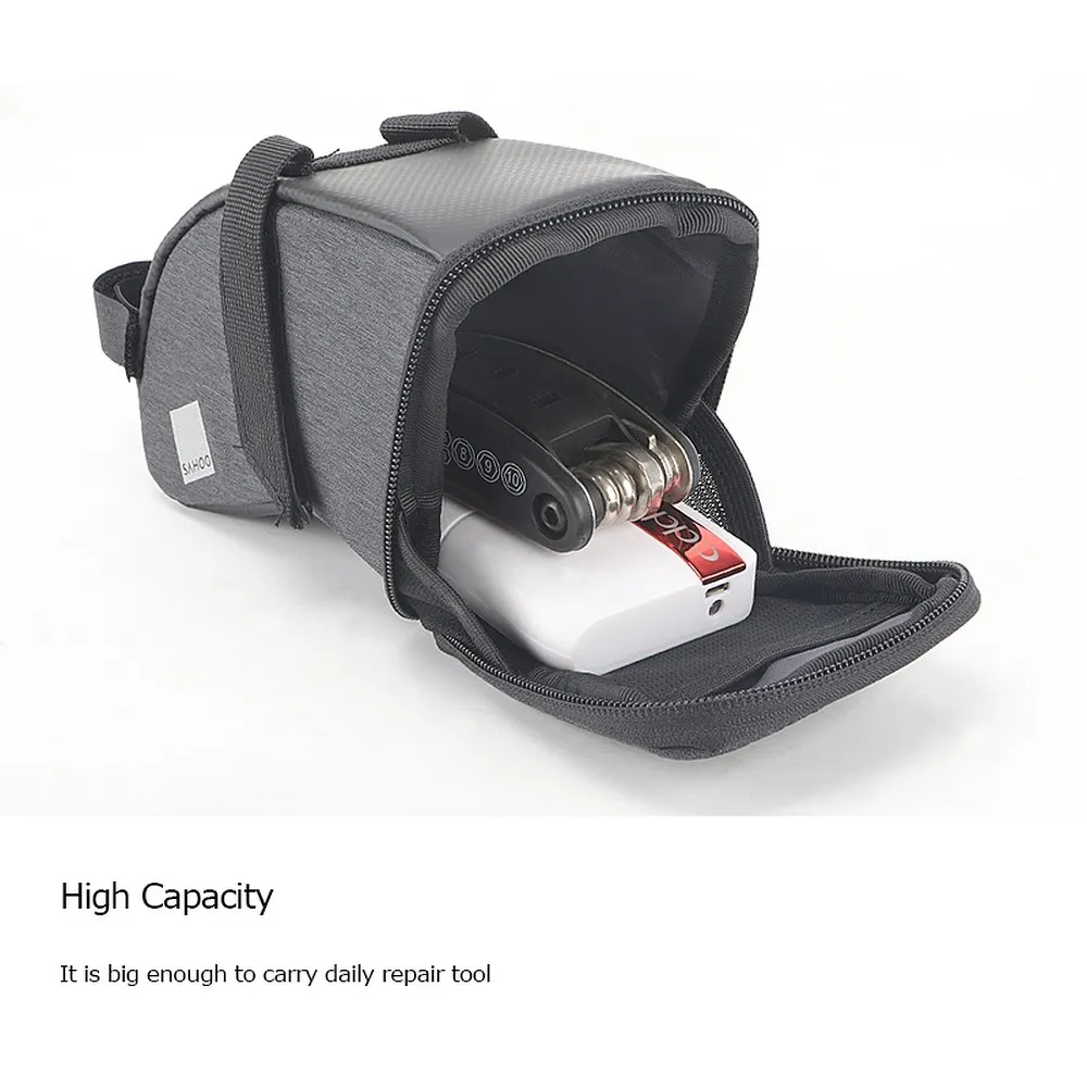 SAHOO bike bag under the bicycle seat with zip 0,7L SAHOO 131470-SA black - Image 2