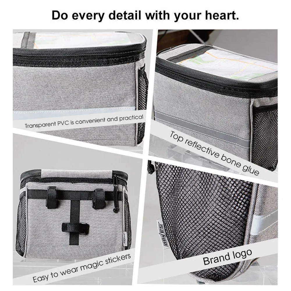 SAHOO bike bag on wheel with zip thermoactive 11002-sa gray - Image 2