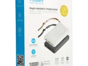 VEGER powerbank 10 000 mAh z ładowaniem indukcyjnym kompatybilny z MagSafe PD QC3.0 2A 20W MagOn (VP1151 / W1151) white