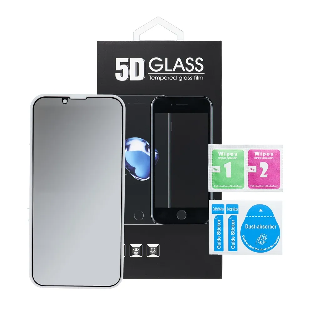5D Full Glue Tempered Glass - for iPhone 7 / 8 4,7" (Privacy) black - Image 4