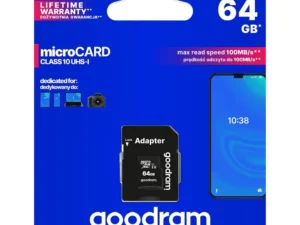 GOODRAM memory card microSD 64GB 100MB/s class 10 UHS I with adapter SD