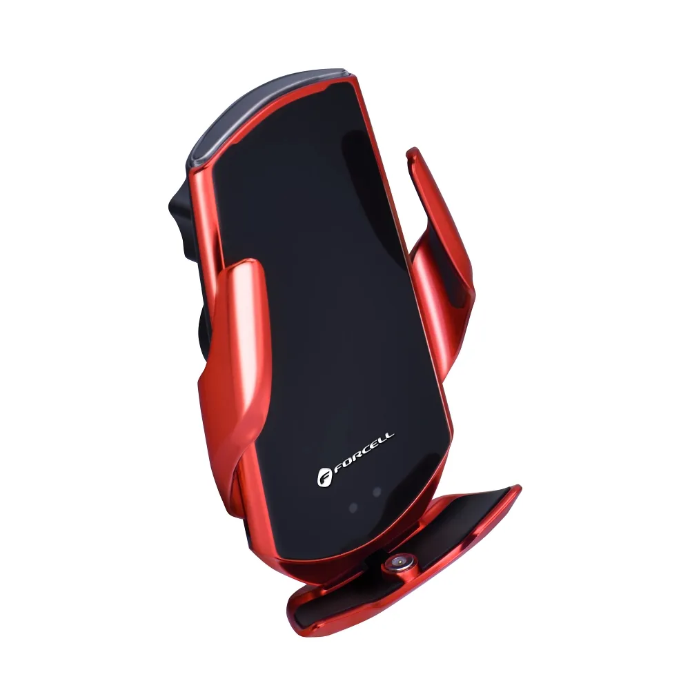 FORCELL car holder with wireless charging automatic sensor + magnetic adapters HS1 15W red - Image 7