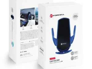 FORCELL car holder with wireless charging automatic sensor + magnetic adapters HS1 15W blue