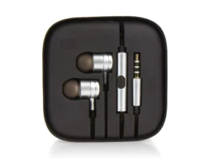 Earphones stereo silver box metal MI