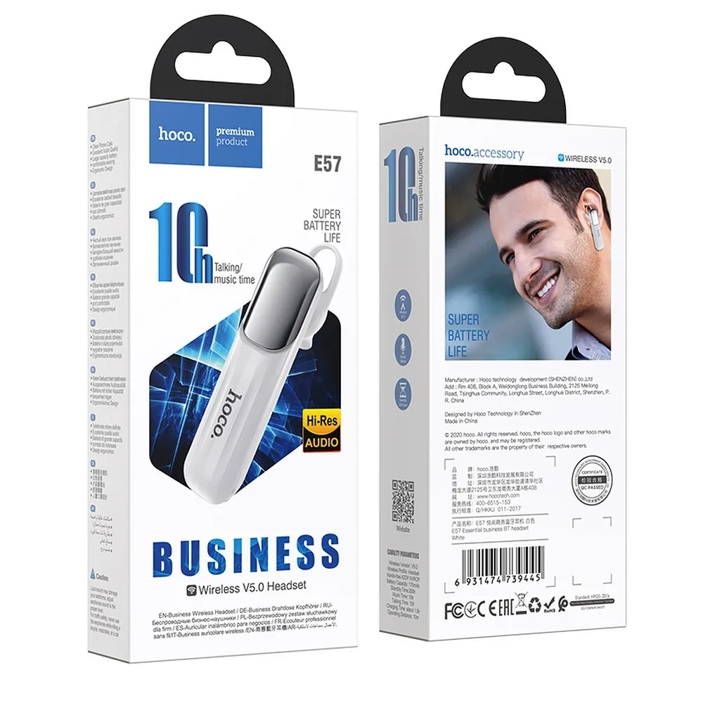 HOCO wireless bluetooth headset E57 white - Image 4