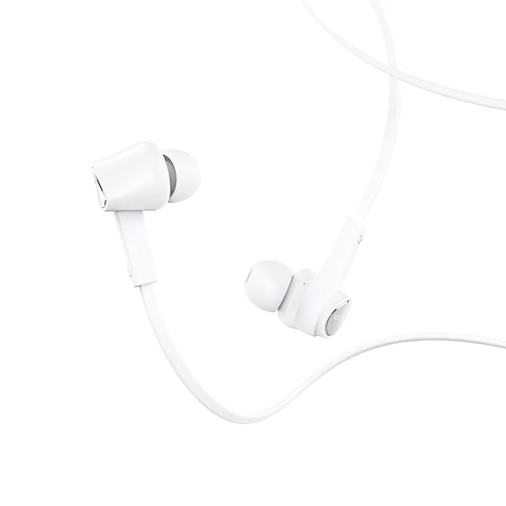 HOCO wire earphones Jack 3,5 mm with microphone M66 white - Image 2