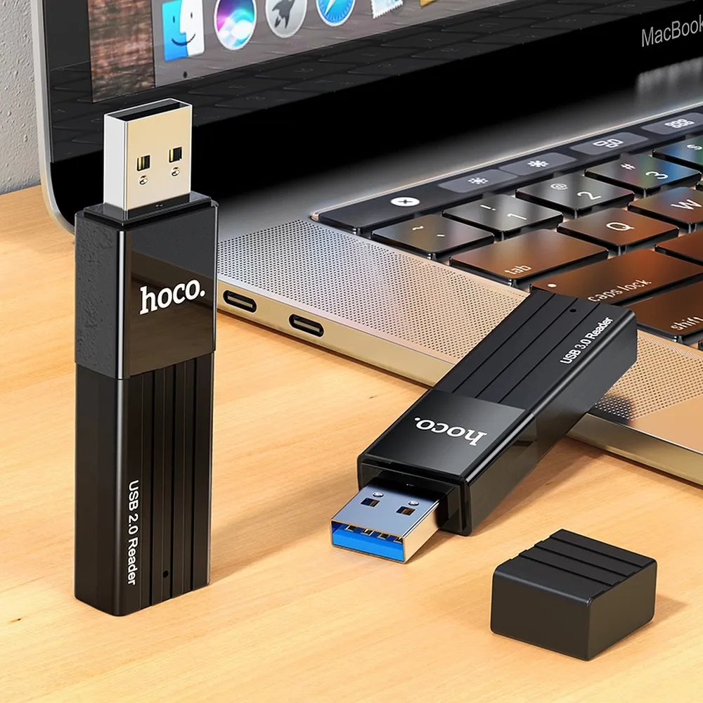 HOCO card reader 2in1 USB A 3.0 HB20 black - Image 4