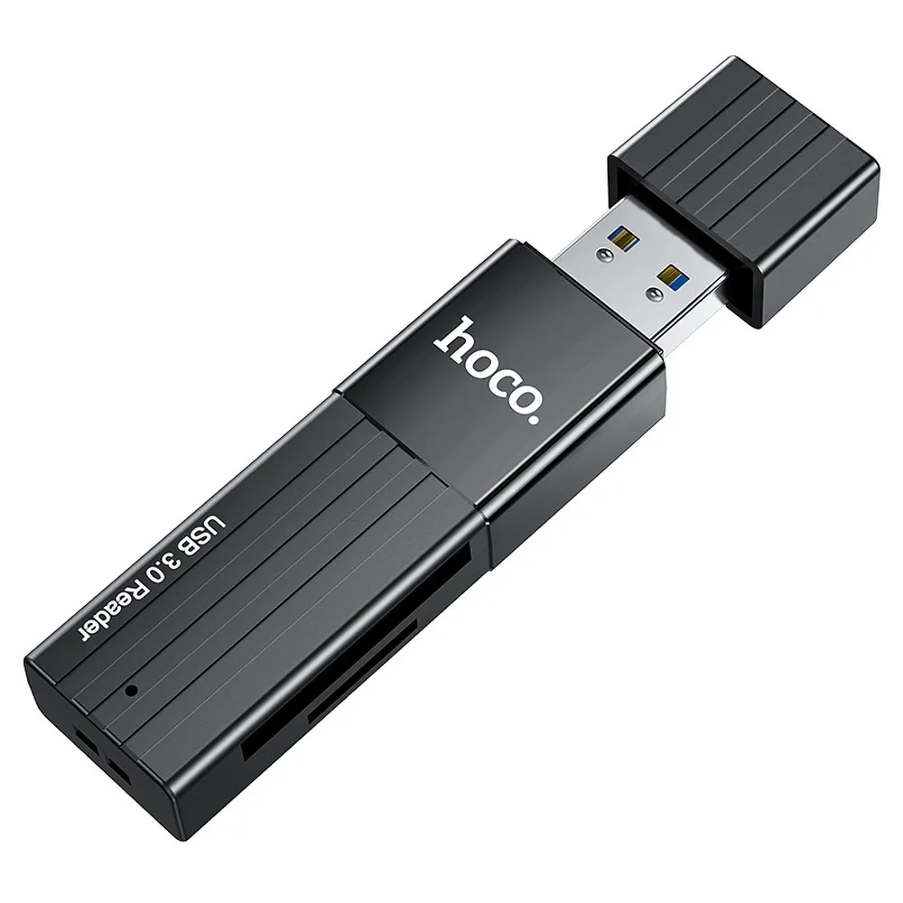 HOCO card reader 2in1 USB A 3.0 HB20 black - Image 2