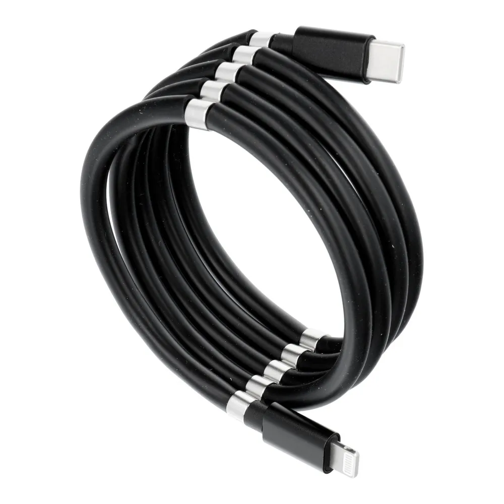 Cable Type C to Lightning PD 3A 18W C673 with magnets 1 m black