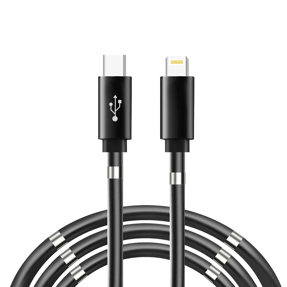 Cable Type C to Lightning PD 3A 18W C673 with magnets 1 m black - Image 2