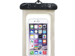 Waterproof bag for mobile phone with plastic closing black