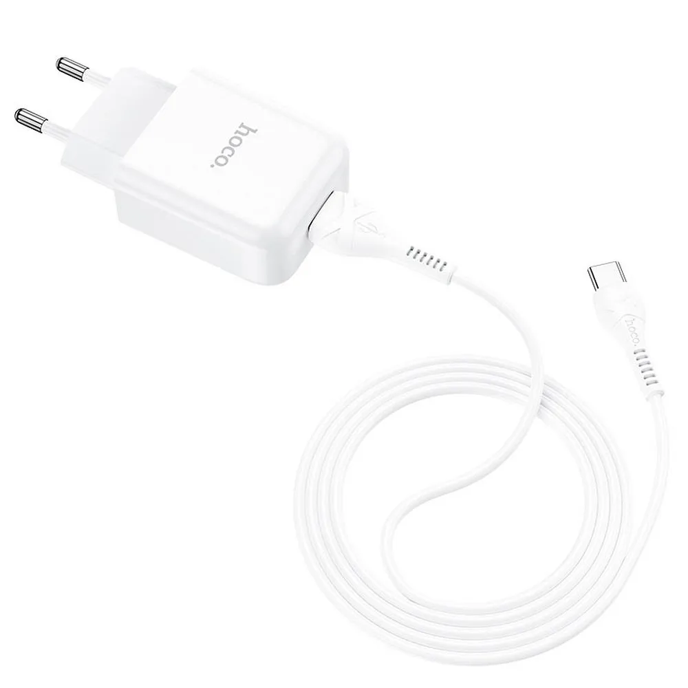 HOCO travel charger USB A + cable USB A to Type C 2.1A N2 white - Image 3