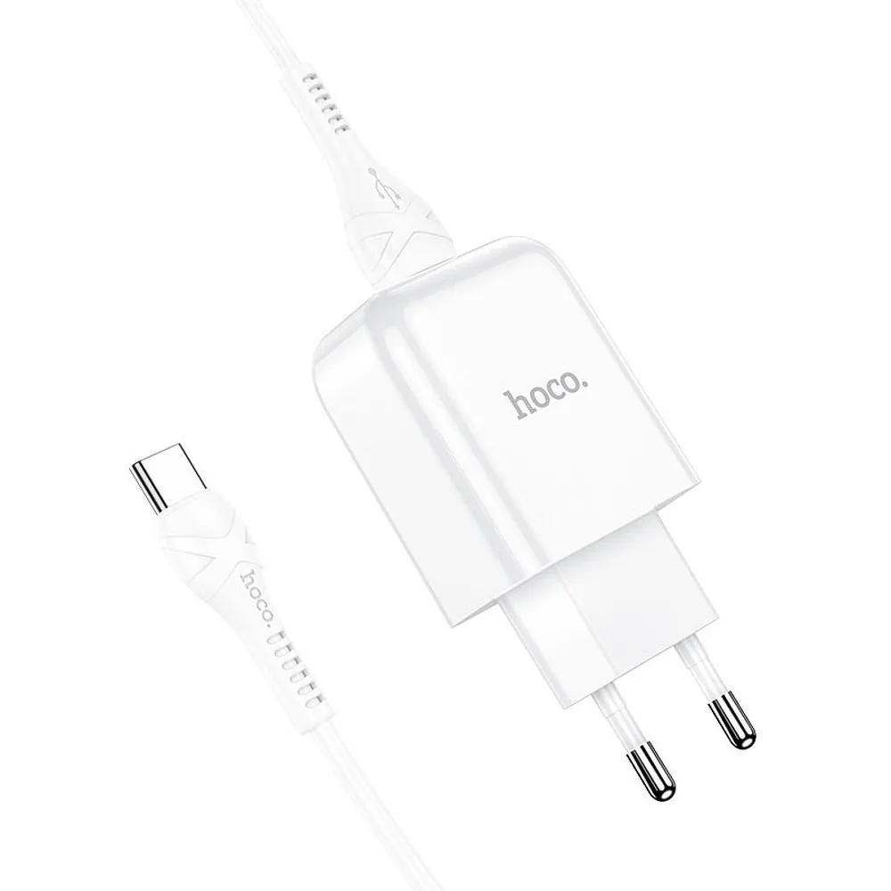 HOCO travel charger USB A + cable USB A to Type C 2.1A N2 white - Image 4