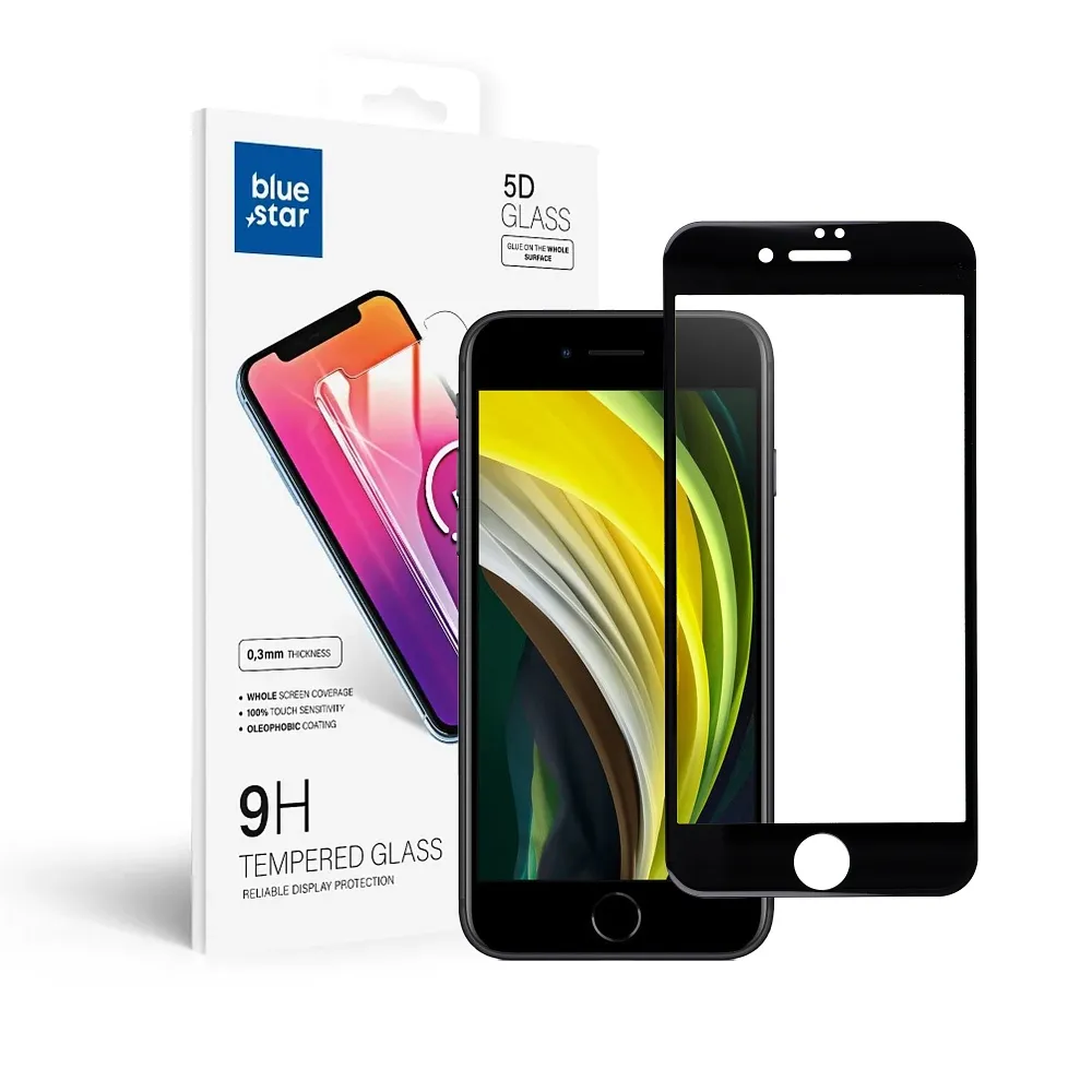 Tempered Glass Blue Star - APP IPHONE 7/8/SE 2020 5D Full Cover black - Image 5