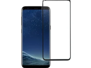 Tempered Glass Blue Star  - SAMSUNG Galaxy S8 Full Face (full glue with frame/small size) - black Tempered Glass Blue Star