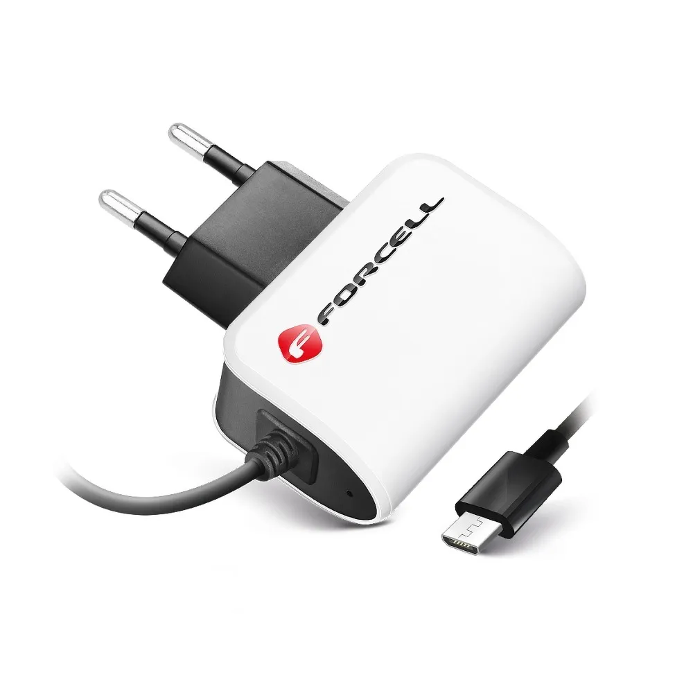 FORCELL F-ENERGY U19 travel charger with cable Micro USB 1A 5W white black - Image 2
