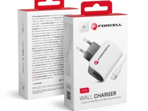 FORCELL F-ENERGY U19 travel charger USB A + cable USB A to Lightning 1A 5W white black