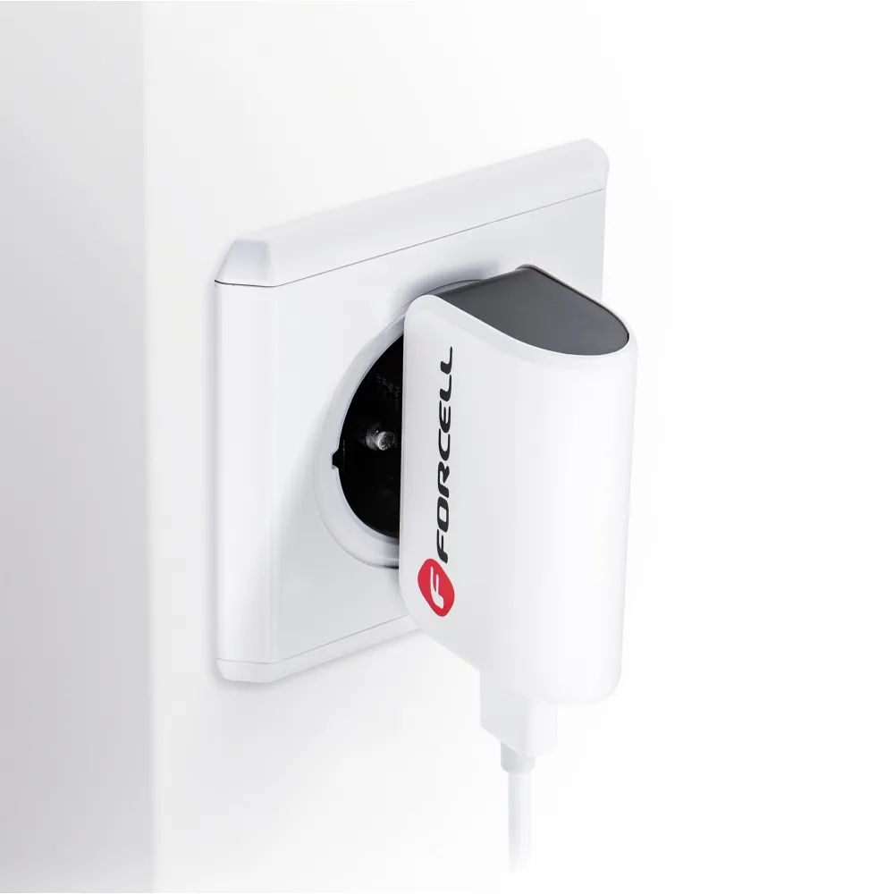 FORCELL F-ENERGY U19 travel charger USB A + cable USB A to Lightning 1A 5W white black - Image 5