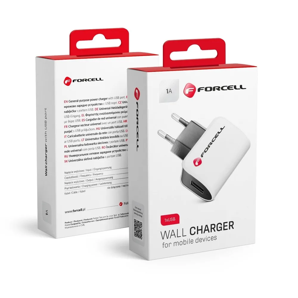 FORCELL Travel Charger Universal 1A with USB socket only