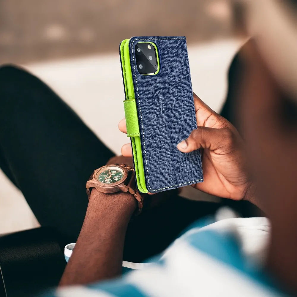 FANCY Book case for SAMSUNG A11 navy/lime - Image 7
