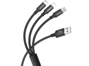 HOCO cable 3in1 USB A to Lightning / Micro USB / Type C X14 1 m black