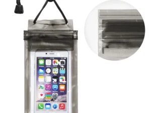 Waterproof bag for mobile phone with zipper closing black