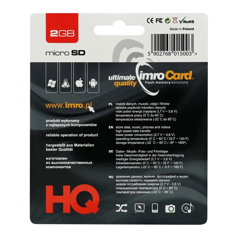 IMRO memory card microSD 2GB with adapter SD - Image 2