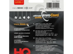 IMRO memory card microSD 32GB 100MB/s class 10 UHS I with adapter SD