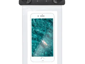 Waterproof bag for mobile phone with plastic closing white